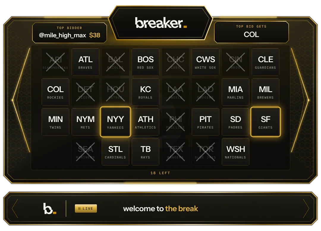 The Starter board in breaker.studio gold