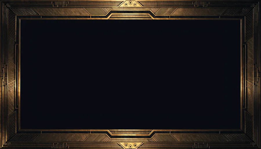 The Vault board frame, black and gold